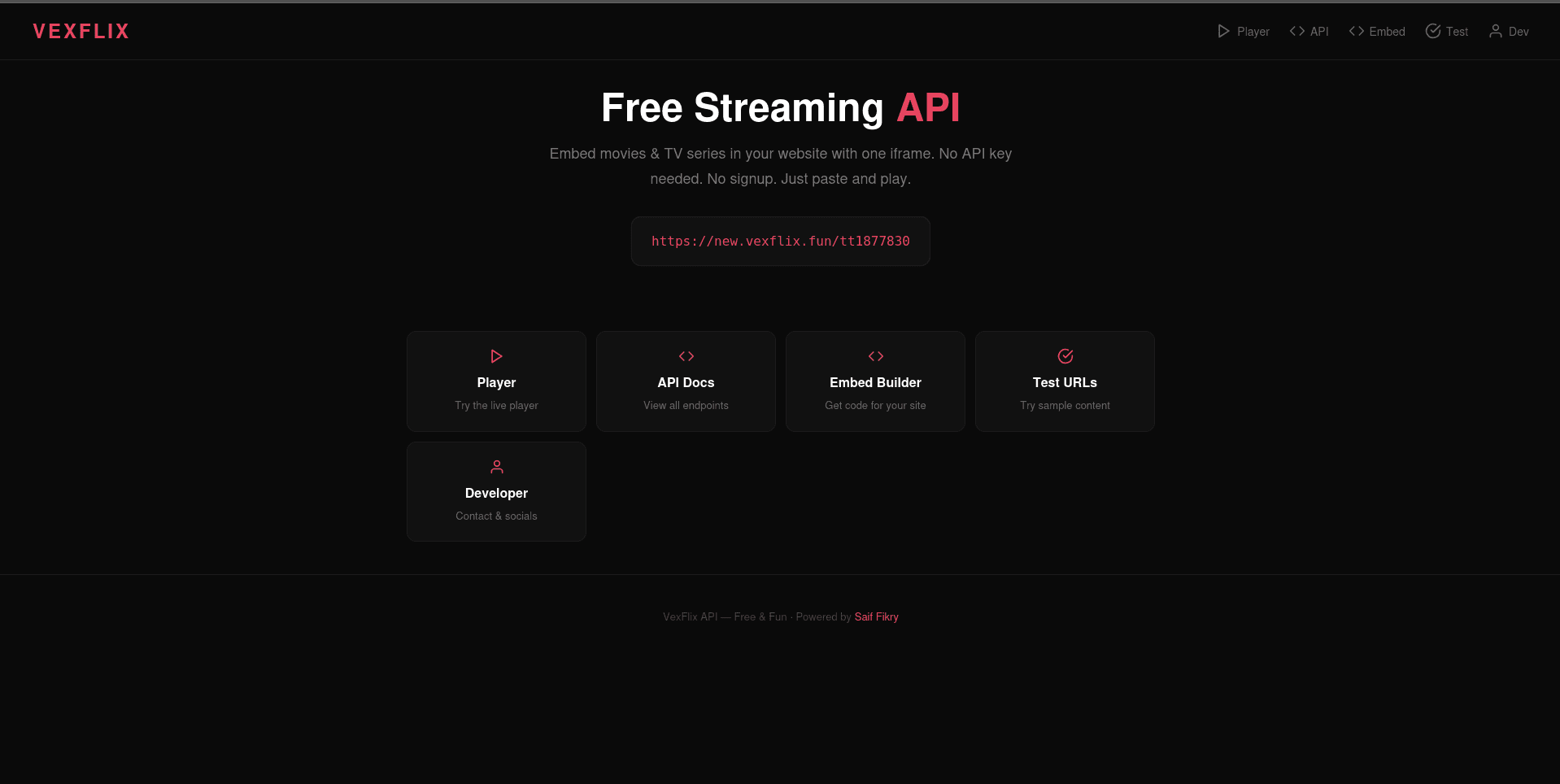 VexFlix API